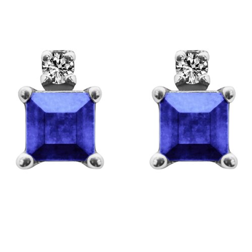 Kolczyki z tanzanitami i brylantami 0,07ct - KK/015e