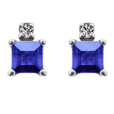 Kolczyki z tanzanitami i brylantami 0,07ct - KK/015e