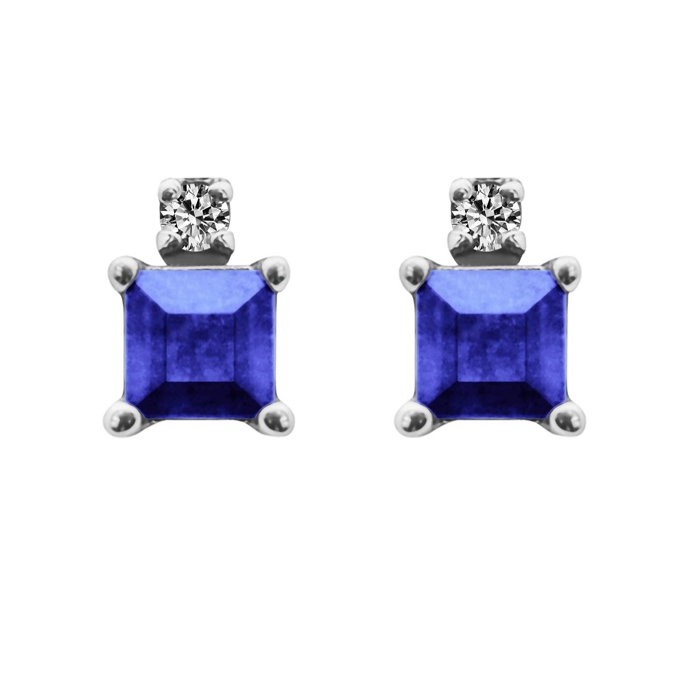 Kolczyki z tanzanitami i brylantami 0,07ct - KK/015e