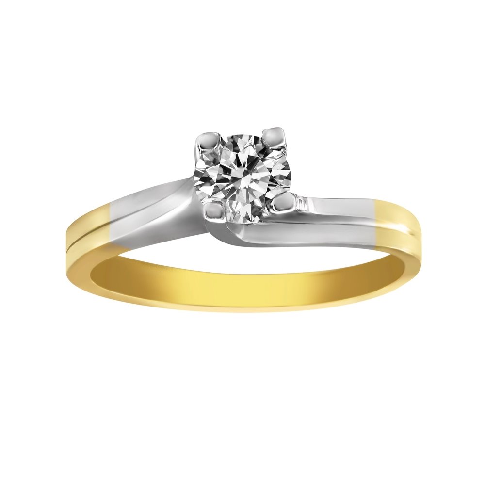 Pierścionek  zaręczynowy z żółtego złota z brylantem 0,35ct -PB/024b35