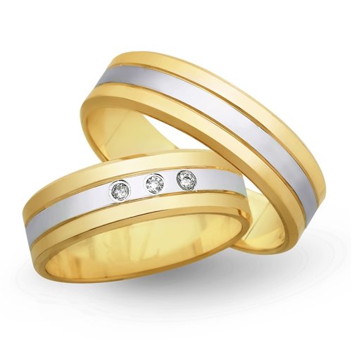 Obrączki ślubne z żółtego i białego złota 5mm - O2K/034