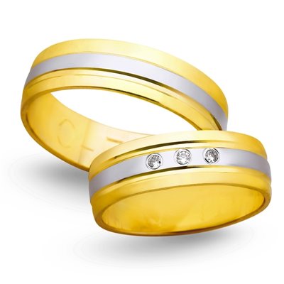 Obrączki ślubne z żółtego i białego złota 6mm - O2K/038