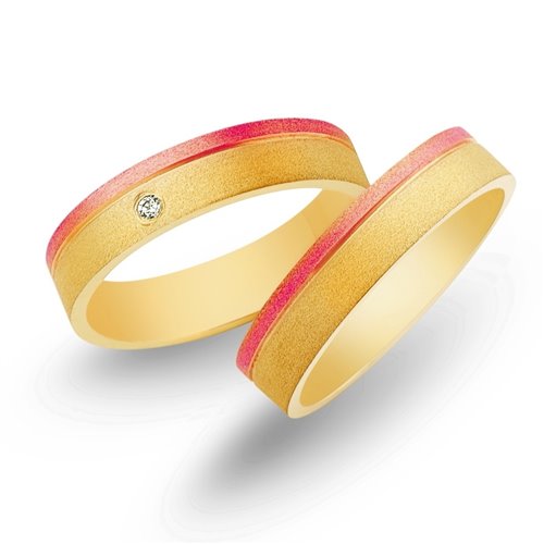 Obrączki ślubne z żółto - czerwonego złota 4mm - O2K/050