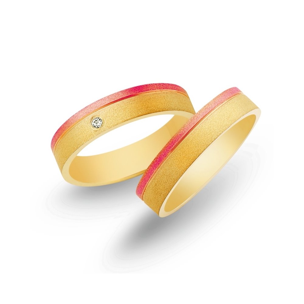 Obrączki ślubne z żółto - czerwonego złota 4mm - O2K/050