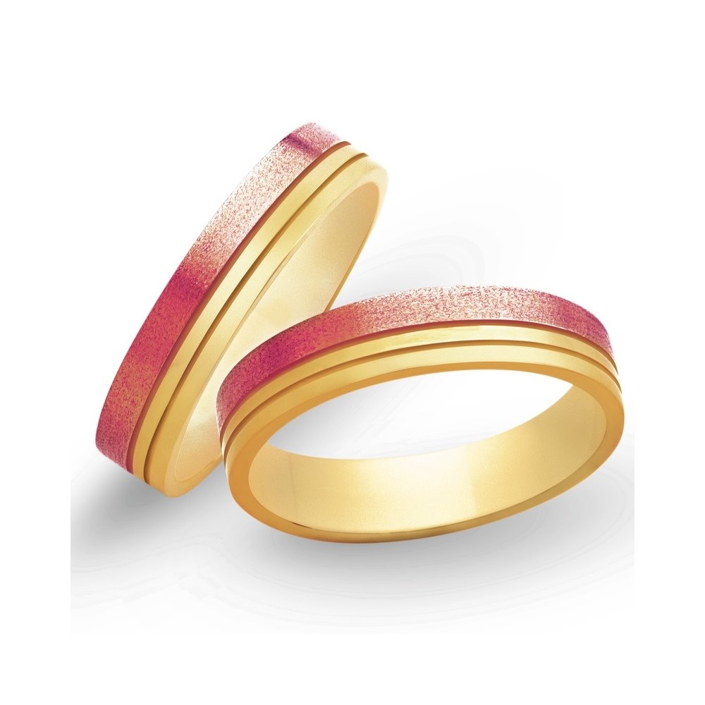 Obrączki ślubne z żółto - czerwonego złota 5mm - O2K/053