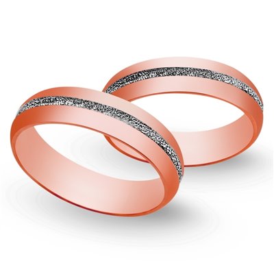 Obrączki ślubne z biało - czerwonego złota 5mm - O2K/054