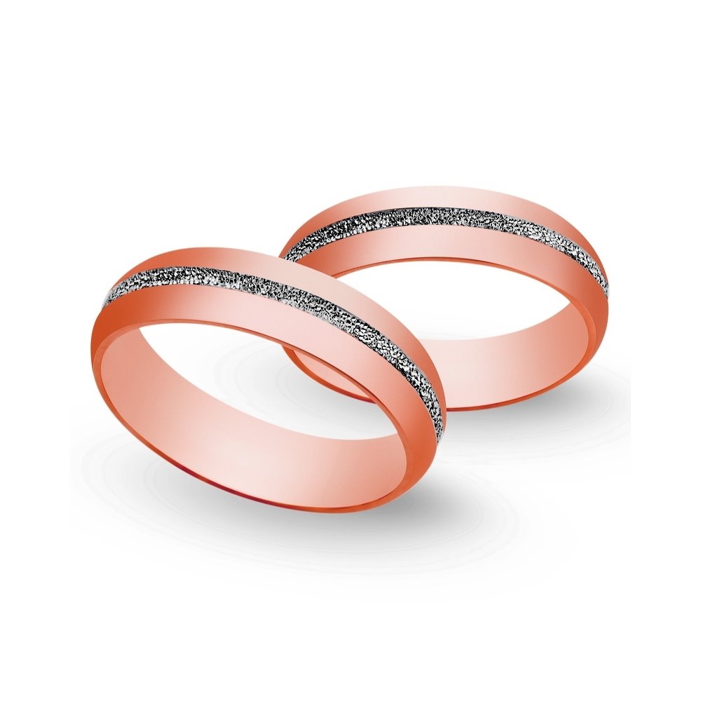 Obrączki ślubne z biało - czerwonego złota 5mm - O2K/054