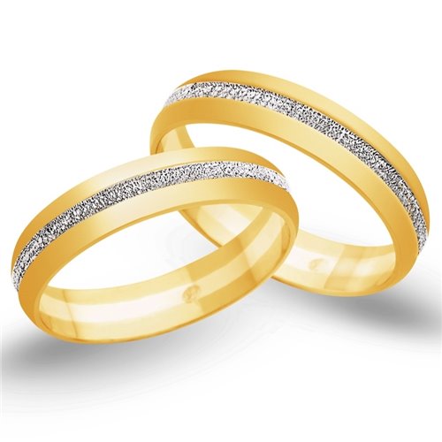 Obrączki ślubne z żółtego i białego złota 4mm - O2K/057