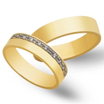 Obrączki ślubne z żółtego i białego złota 5mm - O2K/058