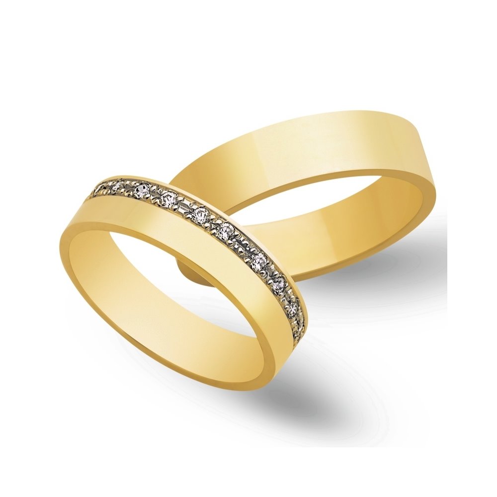 Obrączki ślubne z żółtego i białego złota 5mm - O2K/058