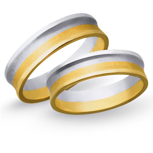 Obrączki ślubne z żółtego i białego złota 6mm - O2K/065