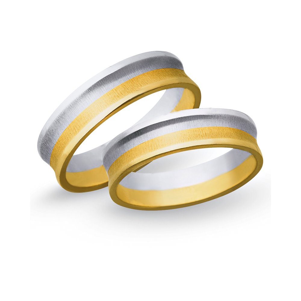 Obrączki ślubne z żółtego i białego złota 6mm - O2K/065