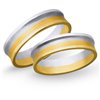 Obrączki ślubne z żółtego i białego złota 6mm - O2K/065