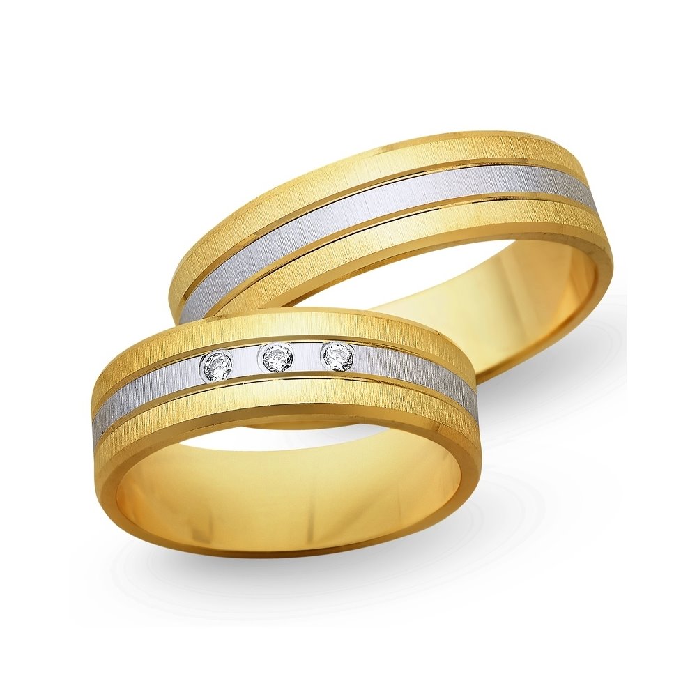 Obrączki ślubne z żółtego i białego złota 6mm - O2K/066