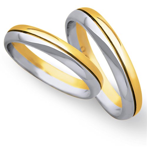 Obrączki ślubne z żółtego i białego złota 4mm - O2K/069