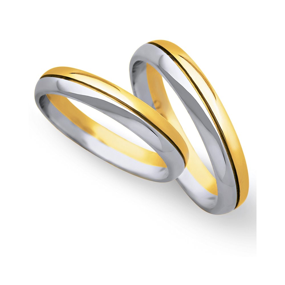 Obrączki ślubne z żółtego i białego złota 4mm - O2K/069
