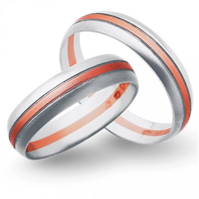 Obrączki ślubne z biało - czerwonego złota 5mm - O2K/070