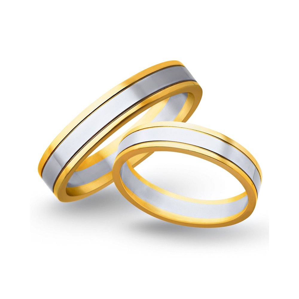 Obrączki ślubne z żółtego i białego złota 5mm - O2K/071