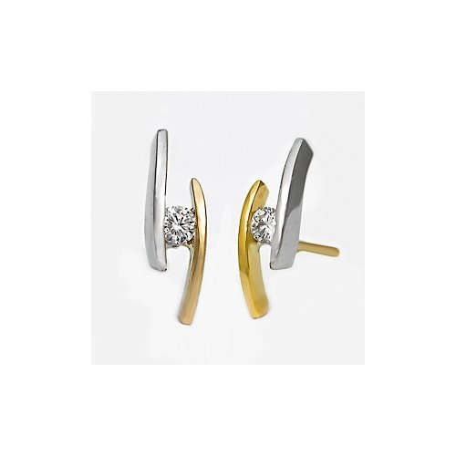 Kolczyki z żółtego złota z brylantami 0,16ct - KB/010b