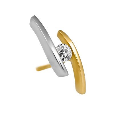 Kolczyki z żółtego złota z brylantami 0,16ct - KB/010b