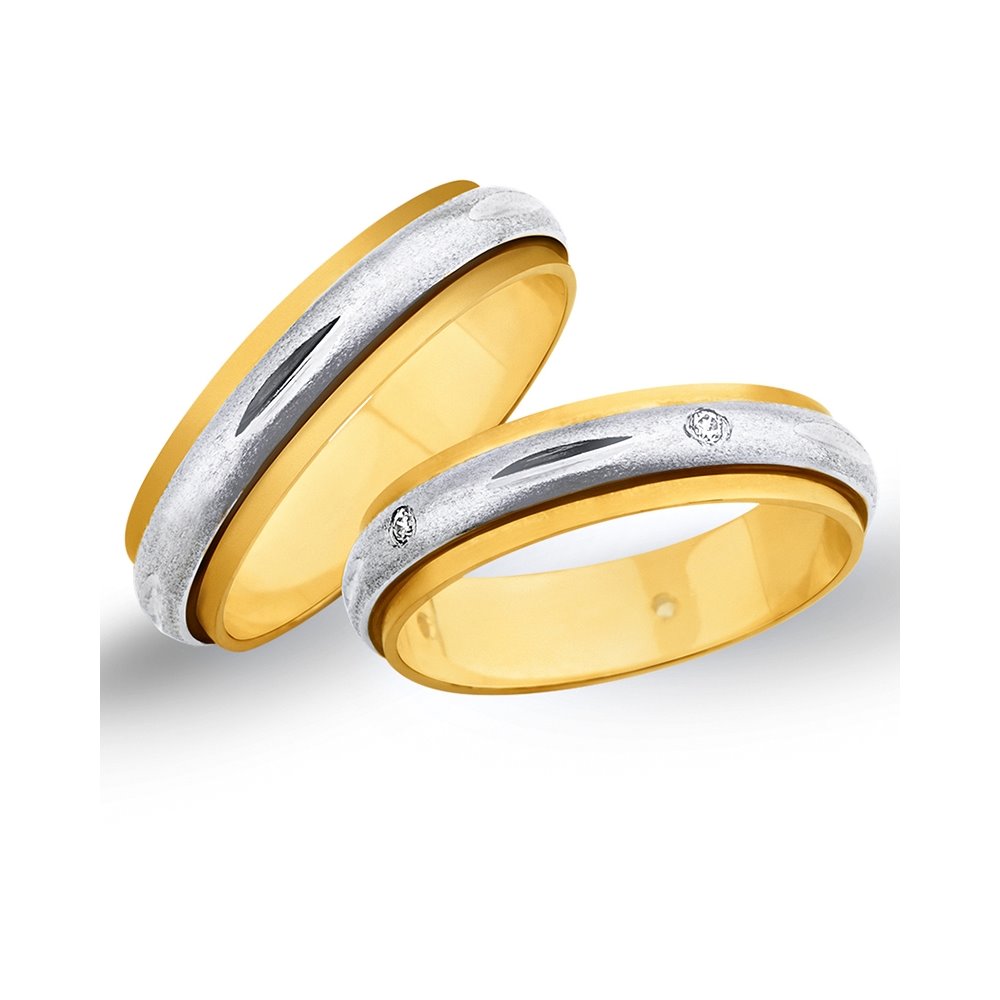 Obrączki ślubne z żółtego i białego złota 5mm - O2K/081