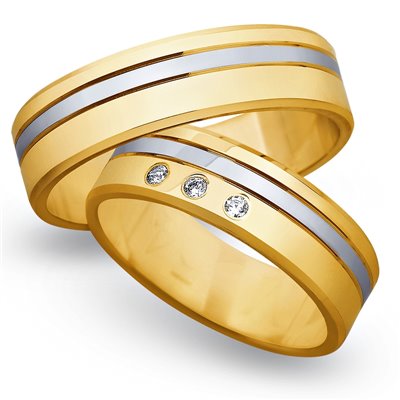 Obrączki ślubne z żółtego i białego złota 6mm - O2K/082