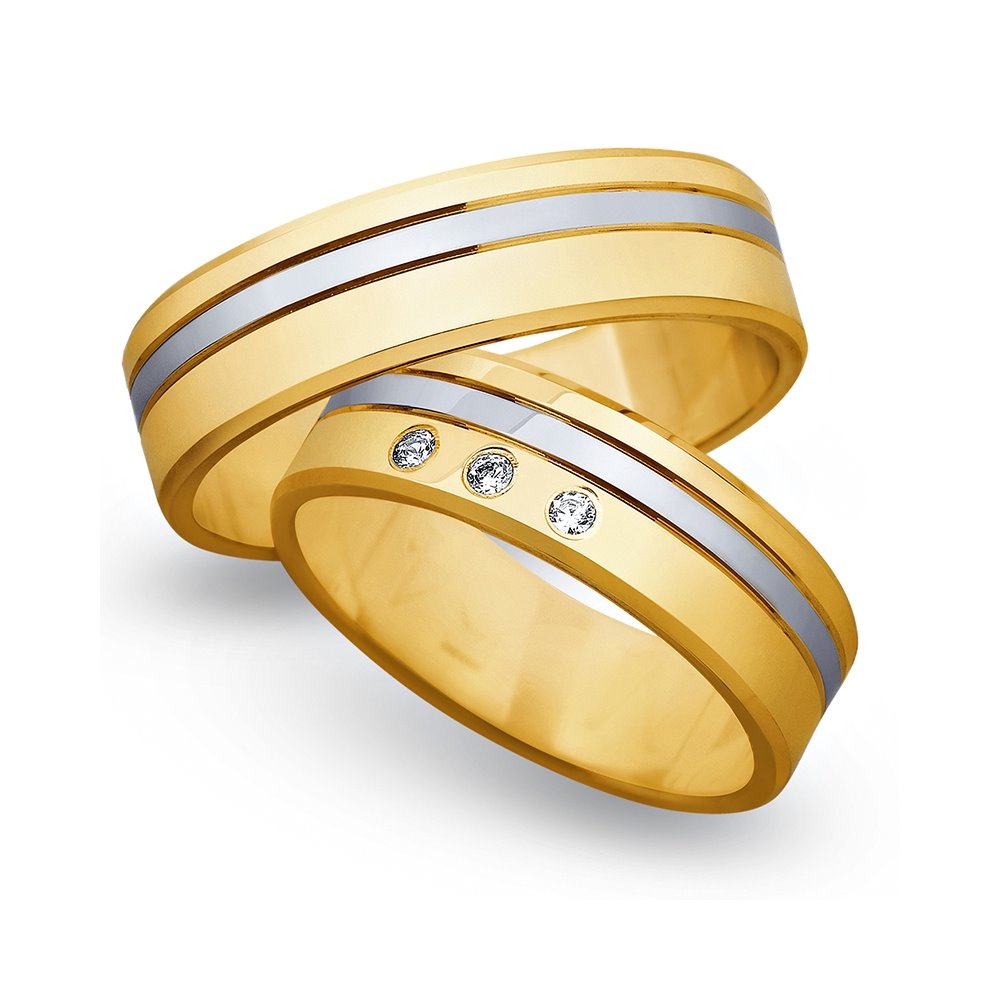 Obrączki ślubne z żółtego i białego złota 6mm - O2K/082