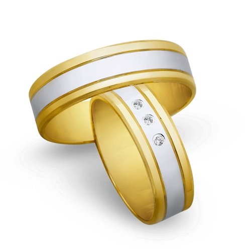 Obrączki ślubne z żółtego i białego złota 6mm - O2K/083