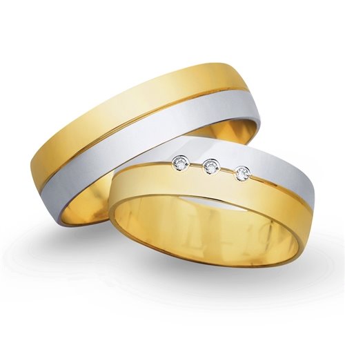 Obrączki ślubne z żółtego i białego złota 6mm - O2K/084