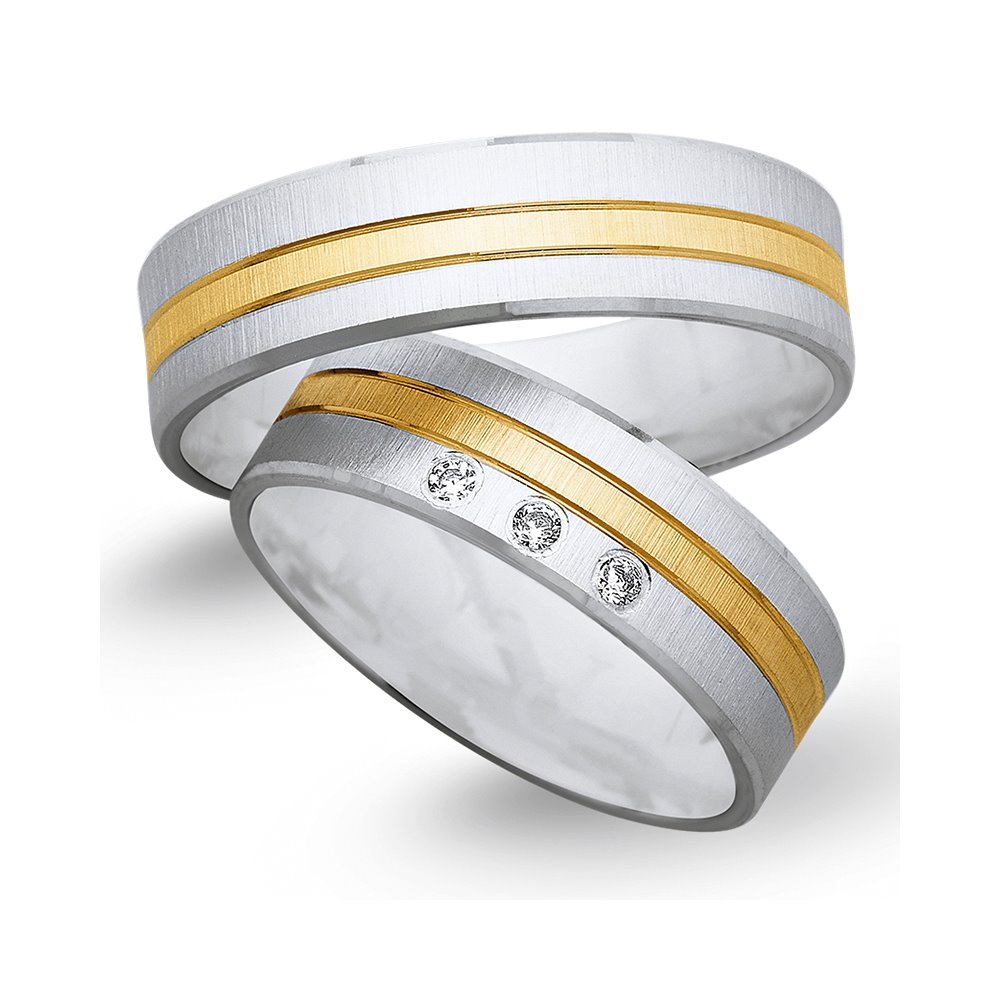 Obrączki ślubne z żółtego i białego złota 6mm - O2K/088