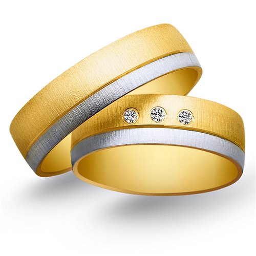 Obrączki ślubne z żółtego i białego złota 6mm - O2K/089