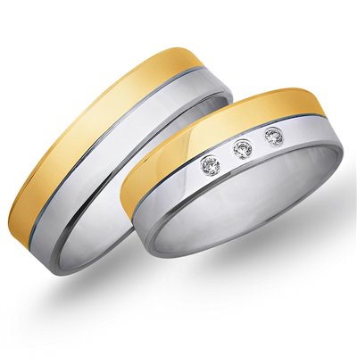 Obrączki ślubne z żółtego i białego złota 6mm - O2K/091