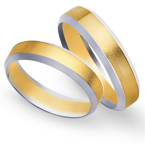 Obrączki ślubne z żółtego i białego złota 5mm - O2K/092
