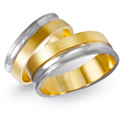 Obrączki ślubne z żółtego i białego złota 6mm - O2K/162