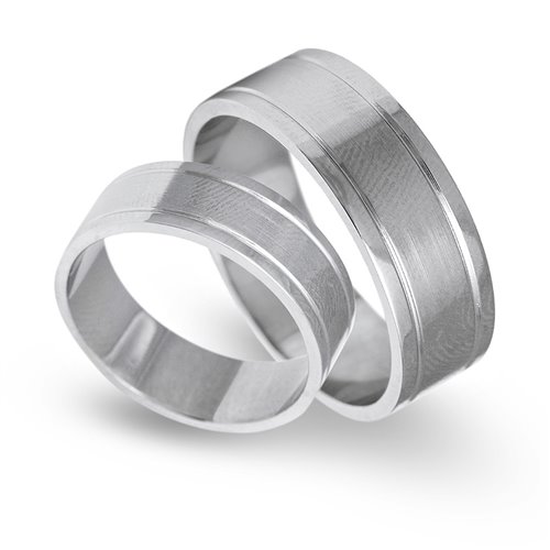 Obrączki ślubne z białego złota o szerokości 7mm - OB/013