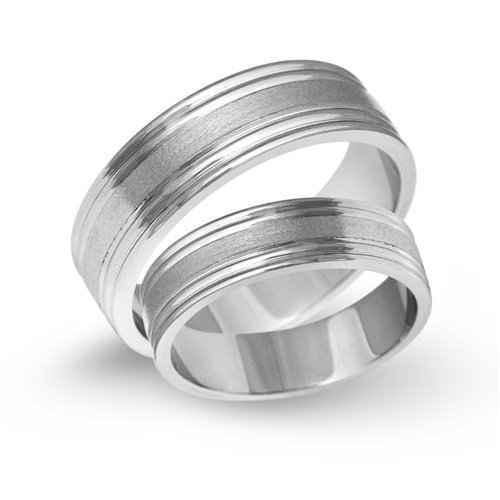 Obrączki ślubne z białego złota o szerokości 6mm - OB/014