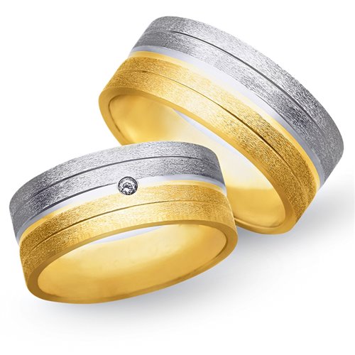 Obrączki ślubne z żółtego i białego złota 8mm - O2K/093
