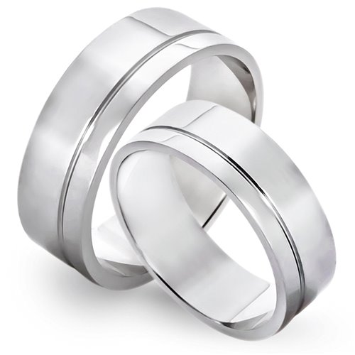 Obrączki ślubne z białego złota o szerokości 6mm - OB/016