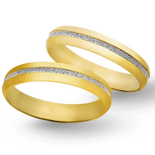 Obrączki ślubne z żółtego i białego złota 5mm - O2K/096