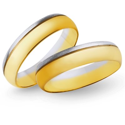 Obrączki ślubne z żółtego i białego złota 5mm - O2K/097