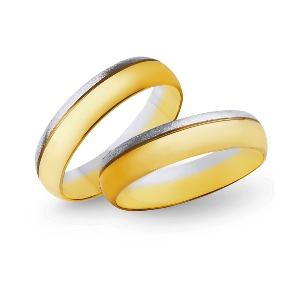 Obrączki ślubne z żółtego i białego złota 5mm - O2K/097