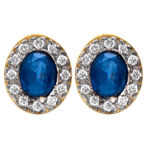 Kolczyki z szafirami i brylantami 0,12ct - KK/016