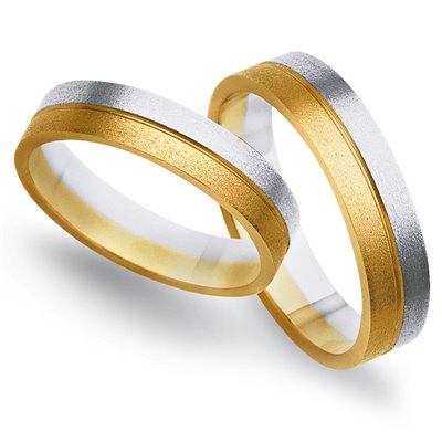 Obrączki ślubne z żółtego i białego złota 4mm - O2K/098