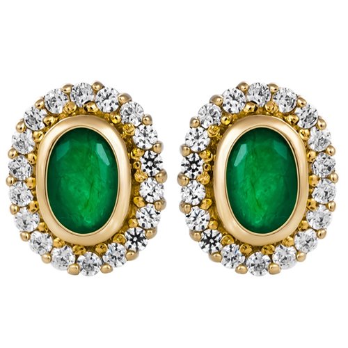 Kolczyki ze szmaragdami i brylantami 0,42ct - KK/017