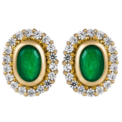 Kolczyki ze szmaragdami i brylantami 0,42ct - KK/017