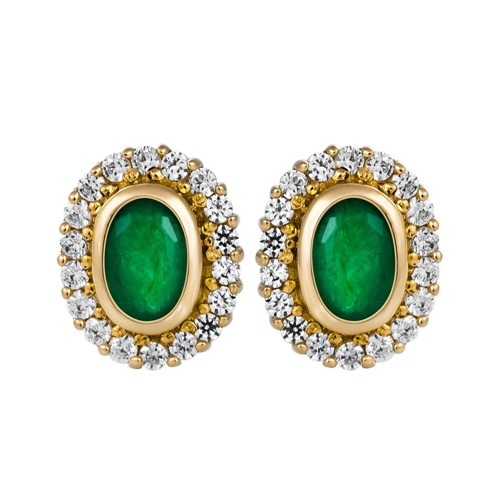 Kolczyki ze szmaragdami i brylantami 0,42ct - KK/017