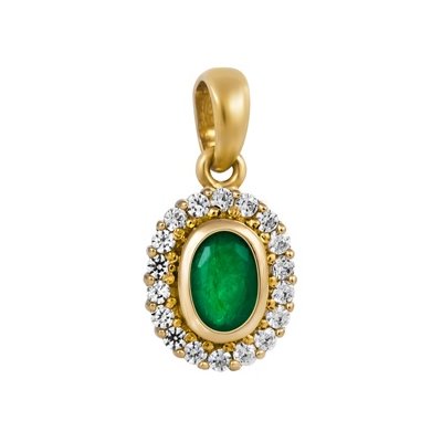 Zawieszka ze szmaragdem i brylantami 0,21ct - ZK/014