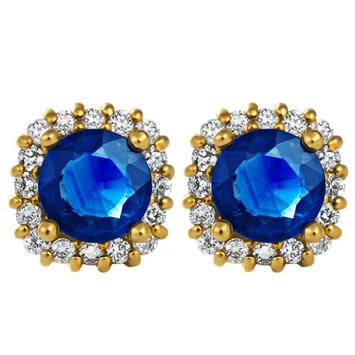 Kolczyki z szafirami i brylantami 0,32ct - KK/018