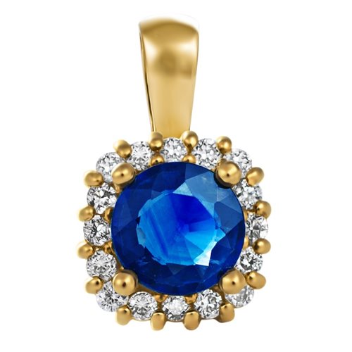 Zawieszka z szafirem i brylantami 0,16ct - ZK/015