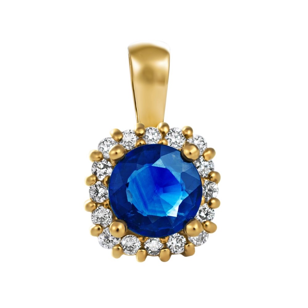 Zawieszka z szafirem i brylantami 0,16ct - ZK/015